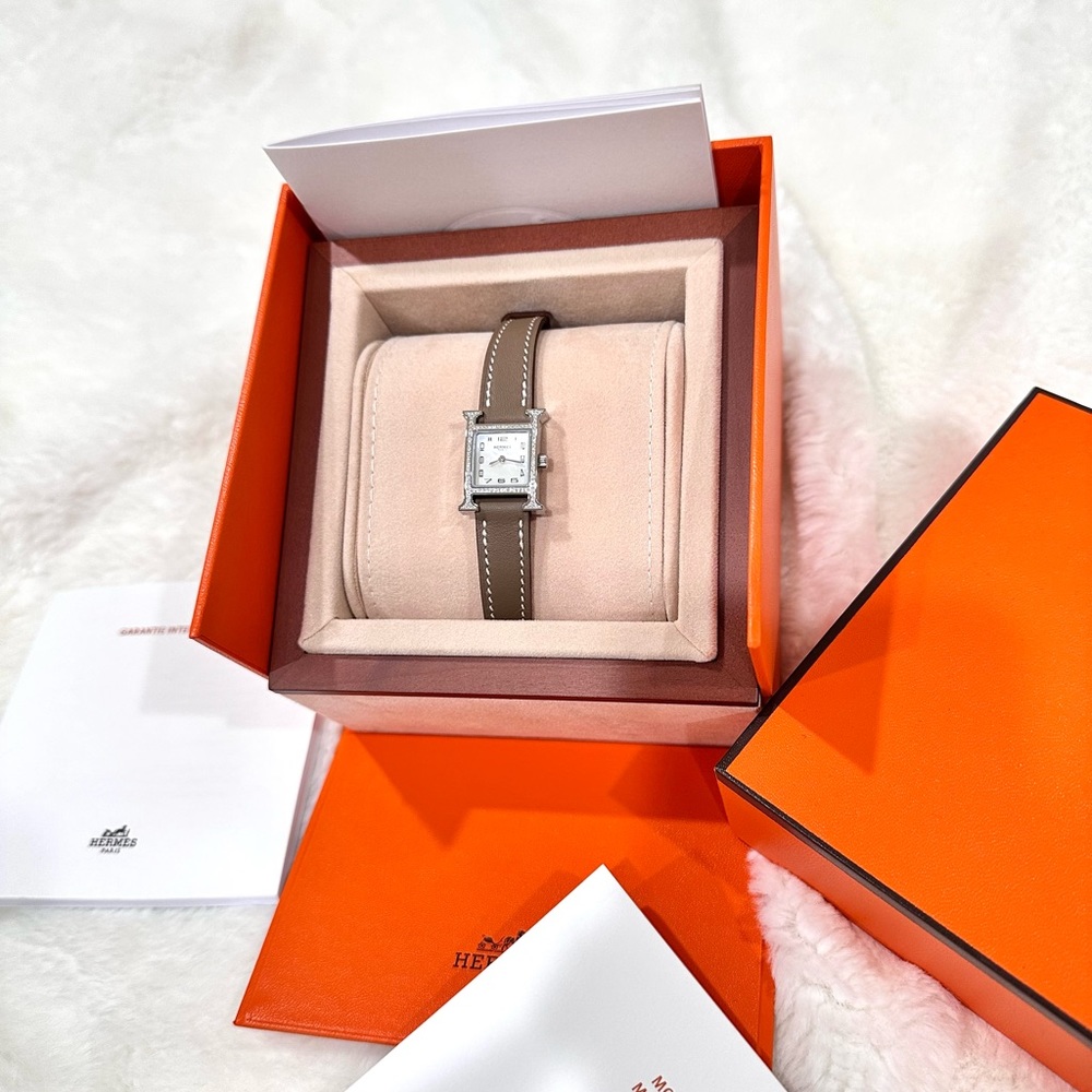 Etoupe Hermes Diamond watch 21 - Picture 2 of 4